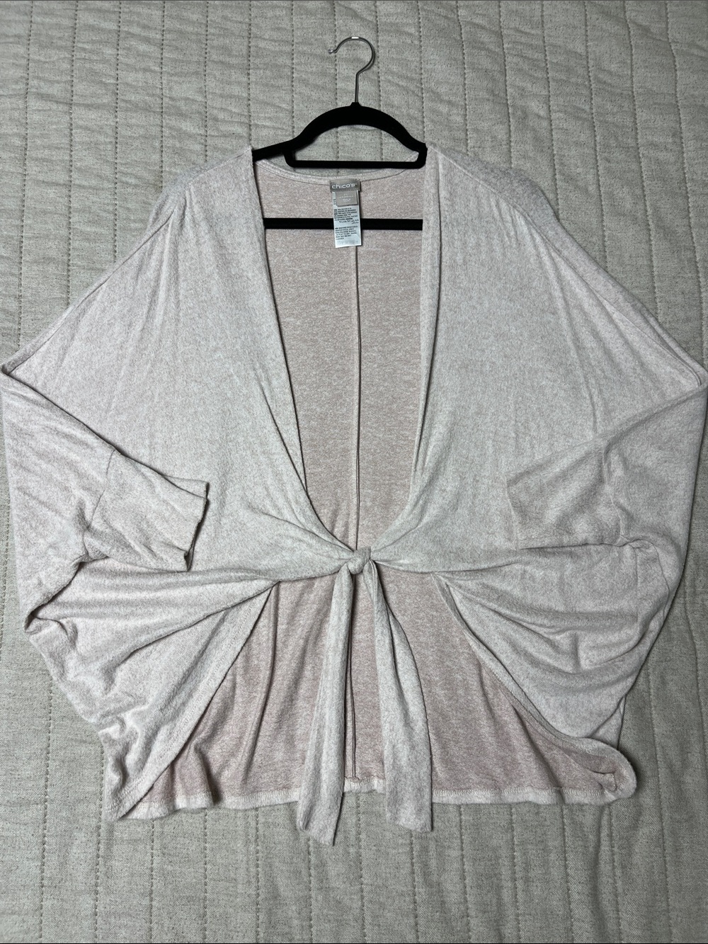Chico's Blush Tie-Front Knit Cardigan